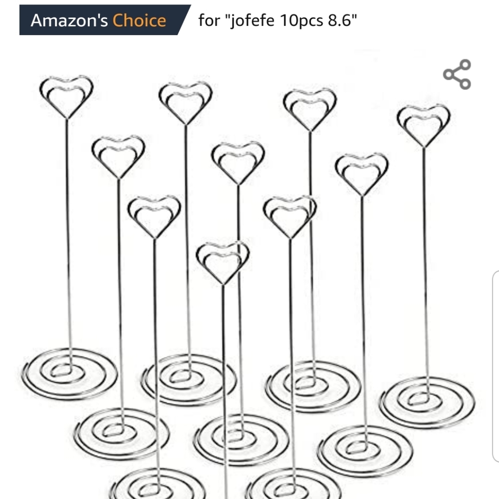 20 table card holders. Silver.